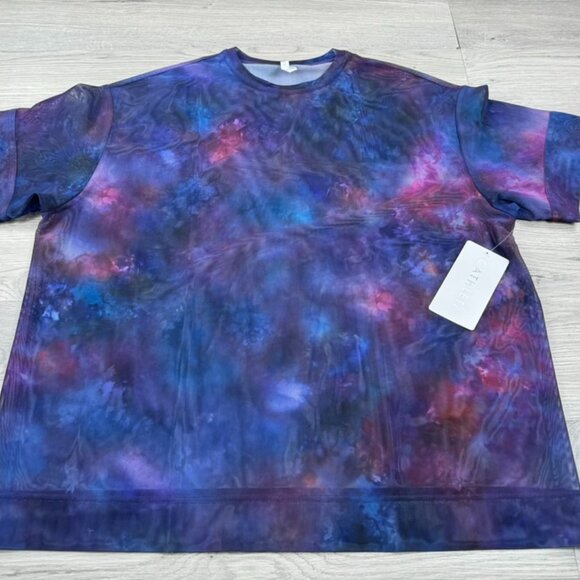 Athleta Other - Athleta Shirt Womens S Purple Blue Mesh Oversized Print Tee Galaxy